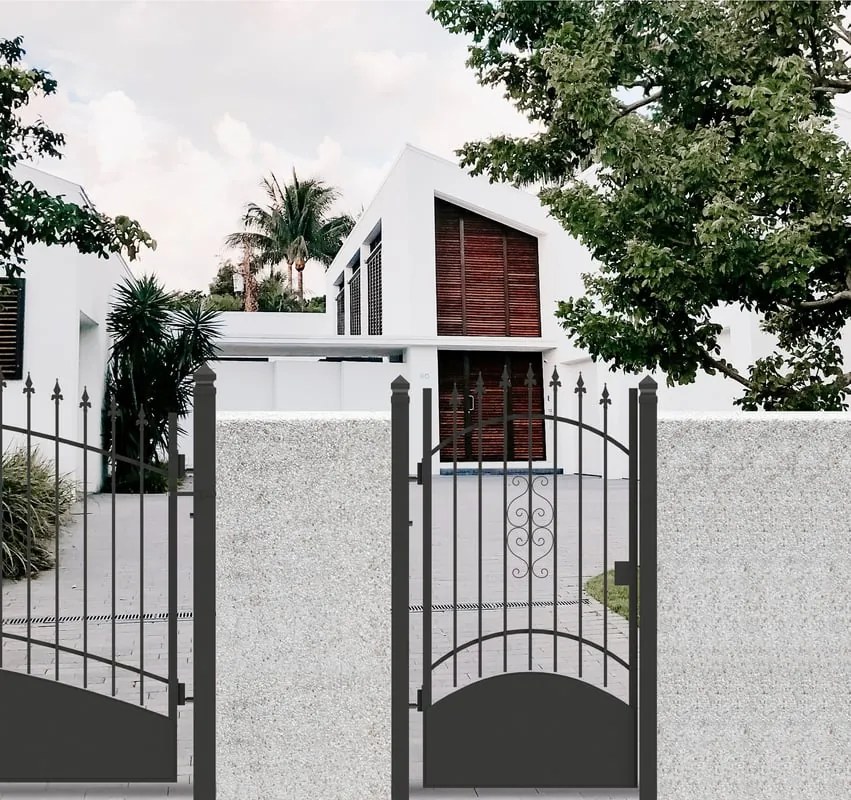 Cancello manuale battente Marmolada in ferro, apertura a sinistra, L 104.5, H 180-195 cm, di colore nero