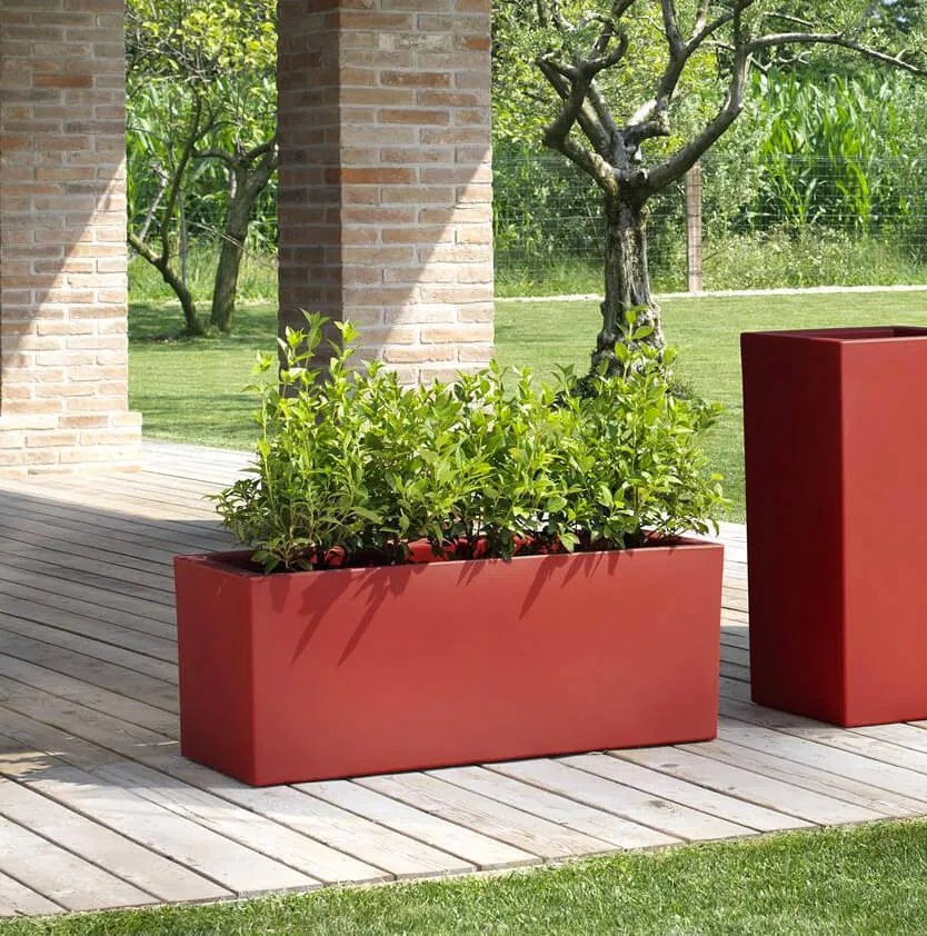 Vaso 60x25x25cm in Resina Tulli Schio Cassa Essential 60 Bronzo...