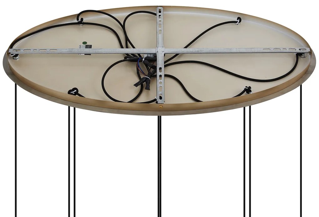 Lampada a sospensione Art Déco oro con vetro opale 9 luci - Yani