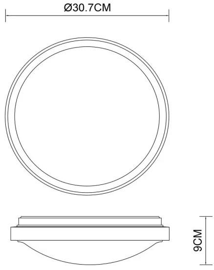 Globo 41764-12 - Plafoniera LED BRUNO LED/12W/230V 307 mm 3000/4500/6000K
