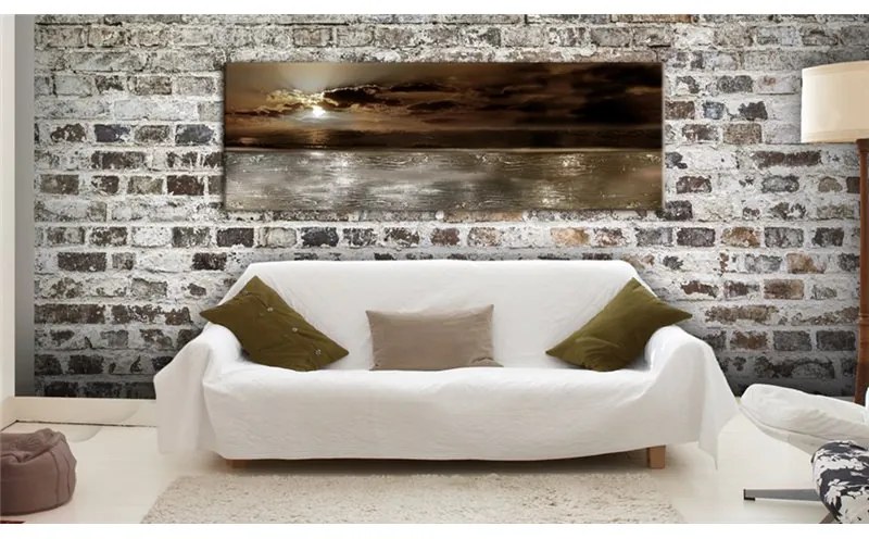 Quadro Mysterious Ocean  Colore Grigio, Dimensioni e Misure 120x40