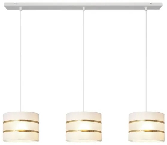 Lampadario a sospensione con filo HELEN 3xE27/15W/230V bianco/oro