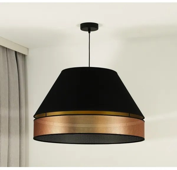 Duolla - Lampadario a sospensione con filo COPPER SHINY 1xE27/15W/230V diametro 60 cm nero/rame