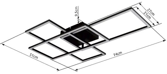 Globo 67227-40NBSH - Lampada LED da soffitto GABRIEL 40W/230V pr. 51x74 cm + DO
