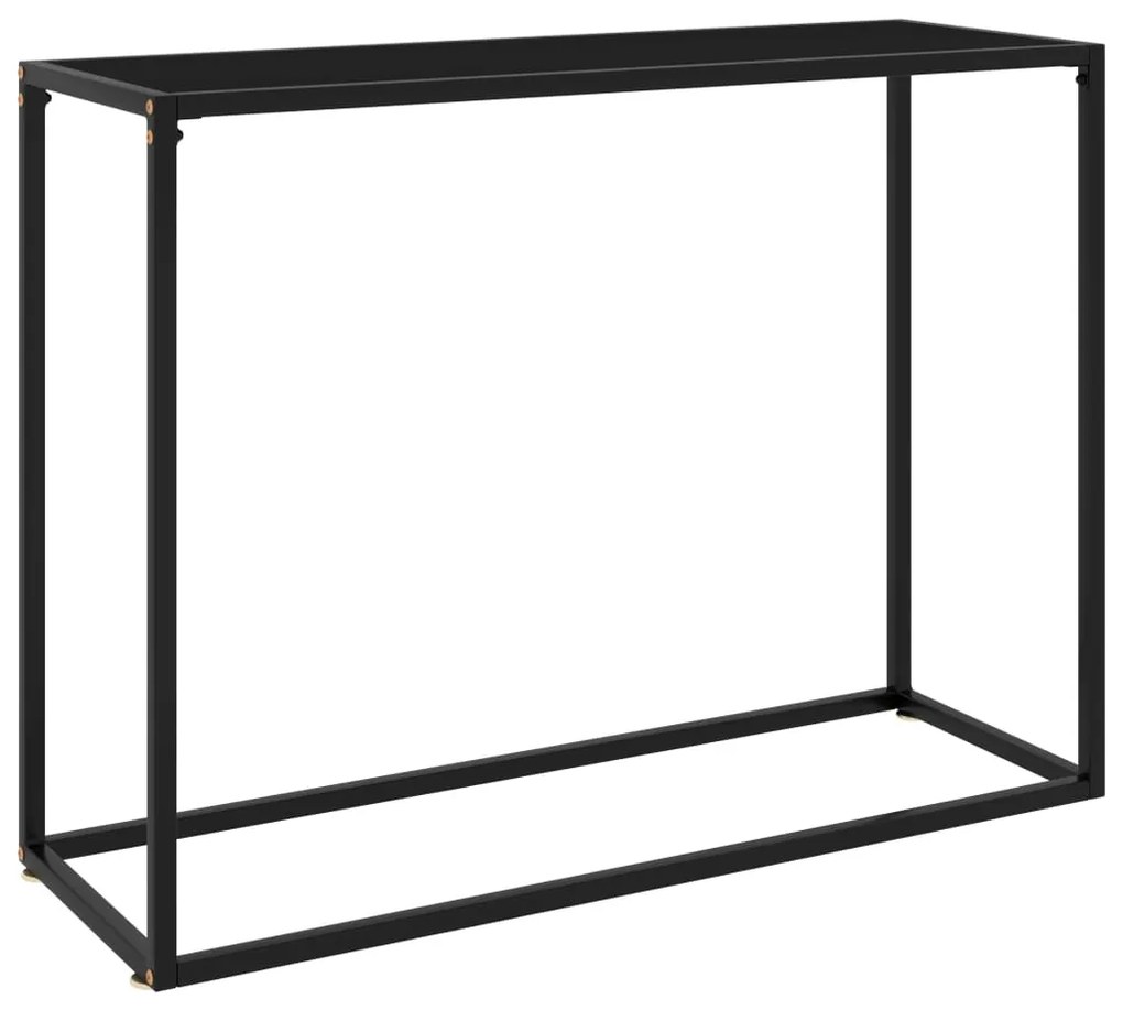 Tavolo Consolle Nero 100x35x75 Cm İn Vetro Temperato /