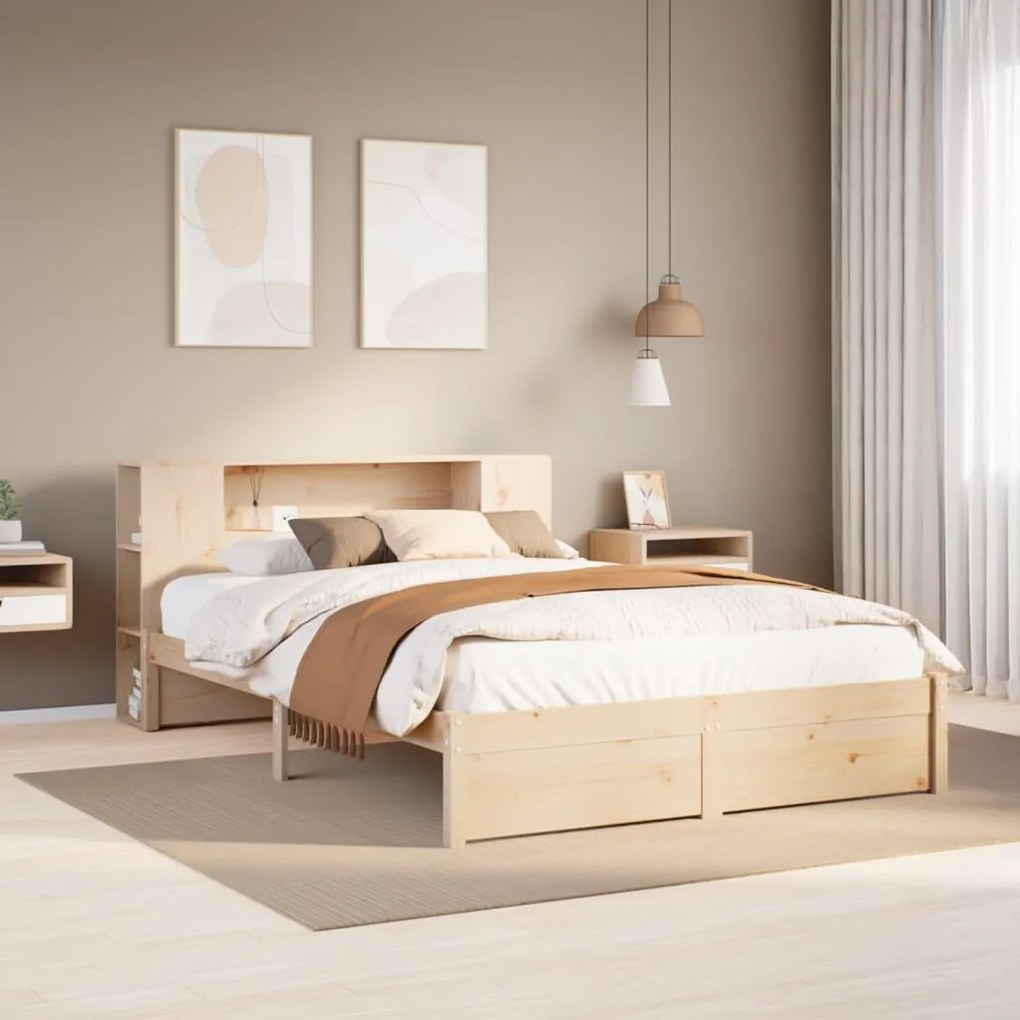 Letto libreria senza materasso 120x200cm legno massello di pino