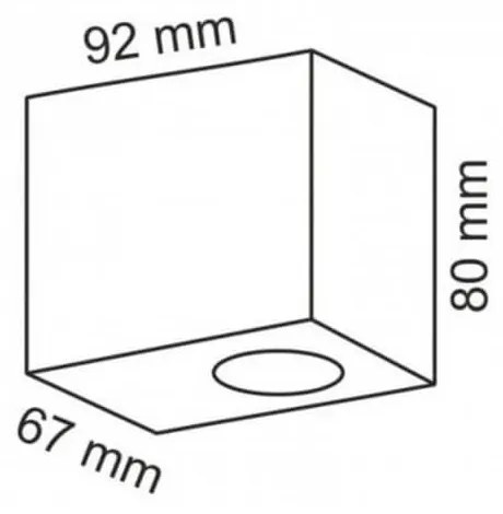 Applique Quadrata Monodirezionale IP65 - GU10 Nera Base GU10