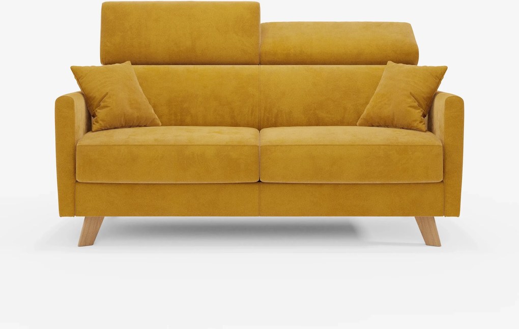 Francy divano letto con poggiatesta regolabili - 100% sfoderabile in elegante tessuto smacchiabile T30