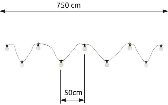 Globo 34090N - Catena LED esterna ALMAGA 10xLED/0,27W/230V 7,5 m IP44