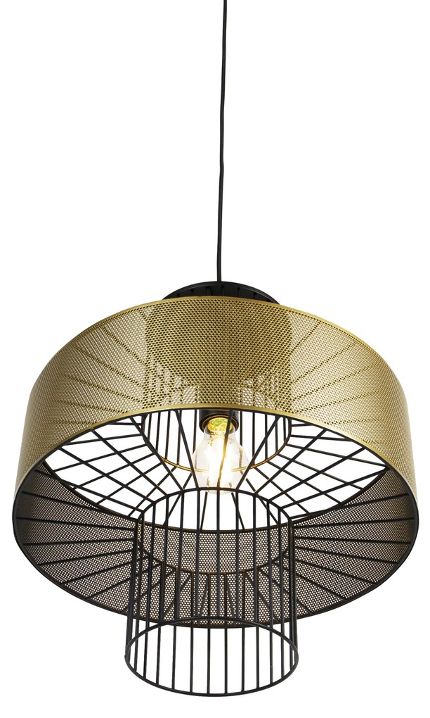 Lampada a sospensione di design oro con nero 40 cm - Tess