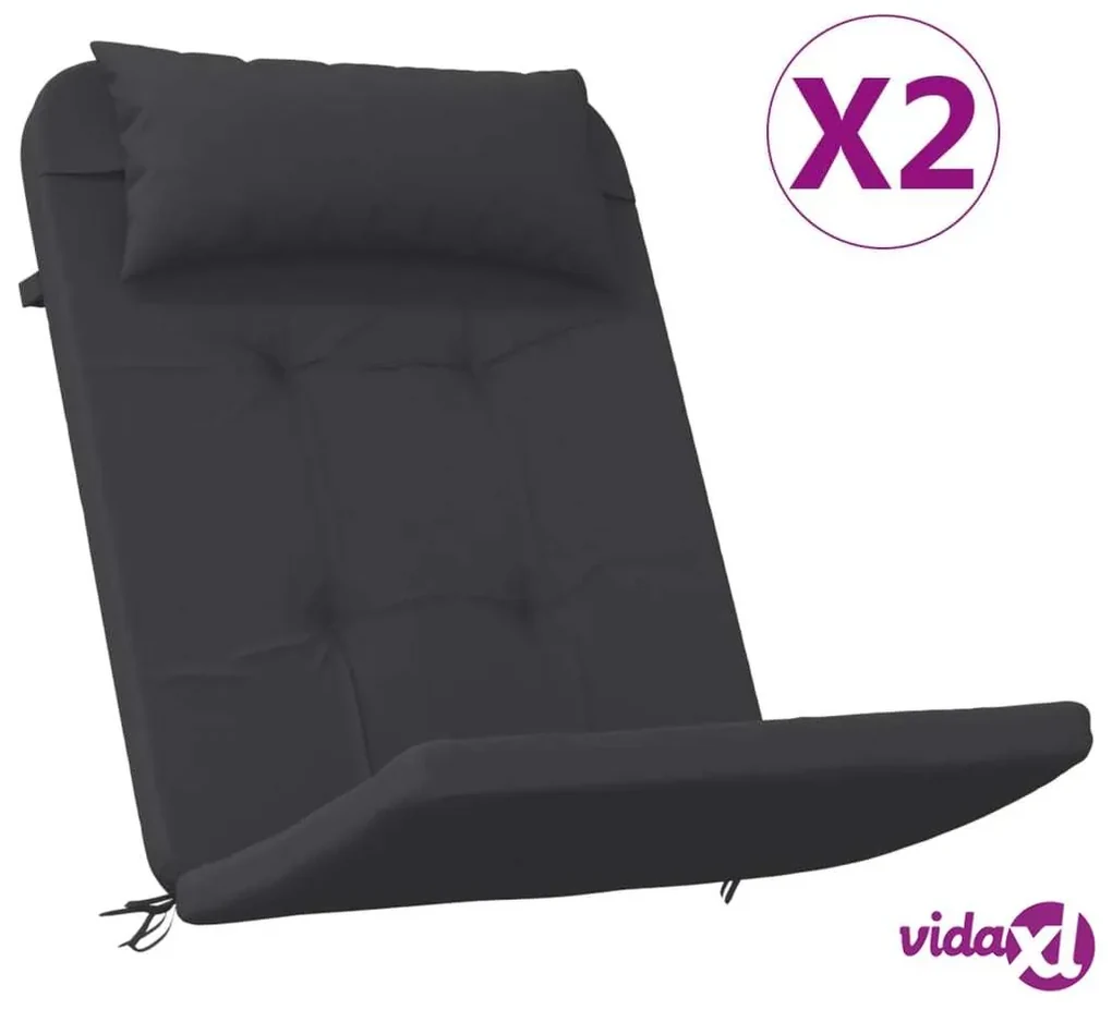 vidaXL Cuscini per Sedia Adirondack 2 pz Neri in Tessuto Oxford