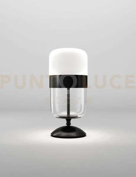 Futura lampada da tavolo m bianco nero montatura nero opaco 1 luce ...