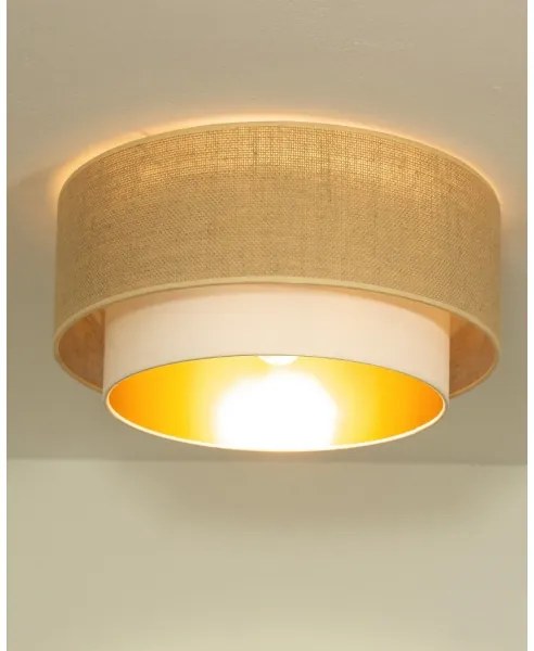 Plafoniera SARTA 1xE27/60W/230V diam. 45 cm bianco/iuta