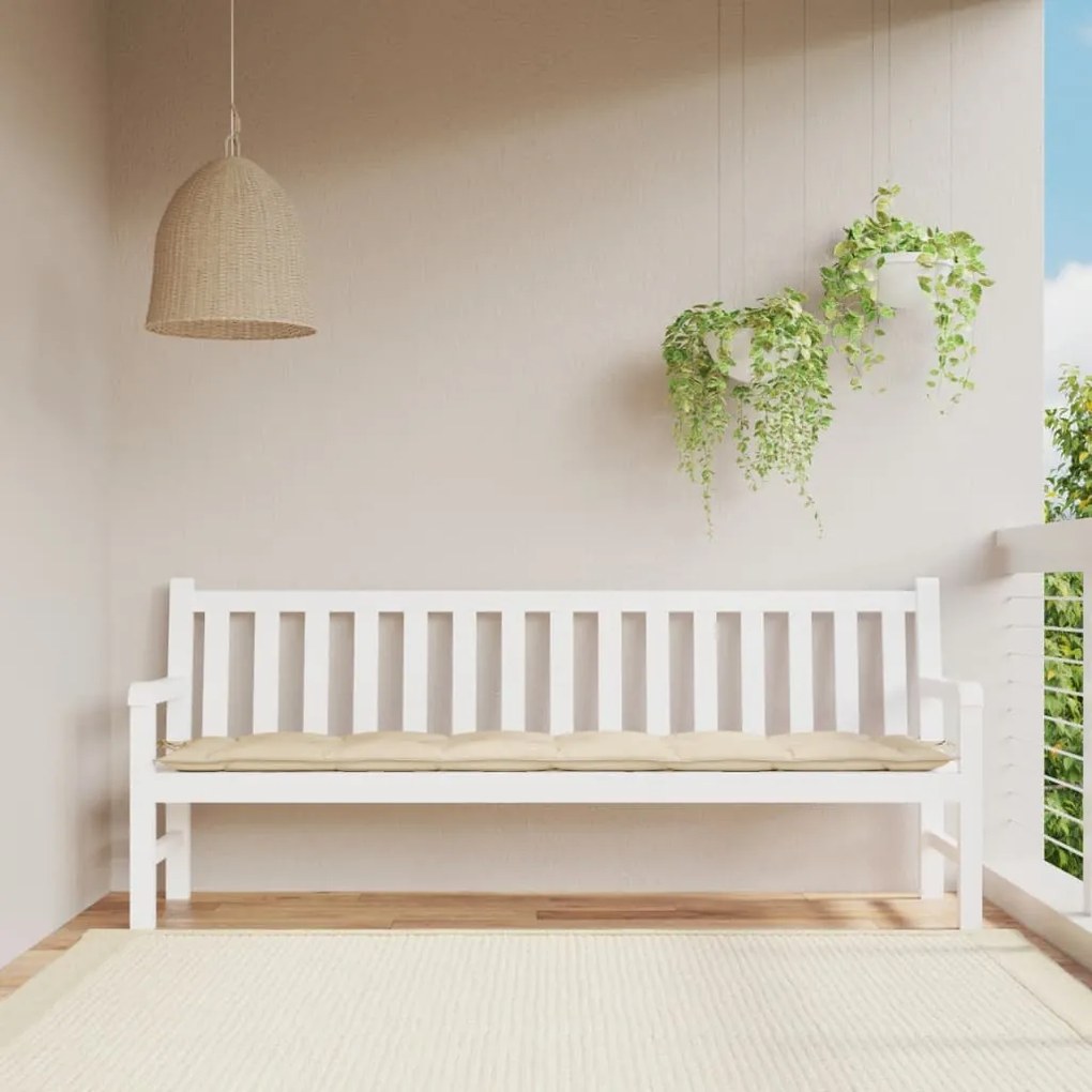 Cuscino Per Panca Beige 200x50x7 Cm İn Tessuto Oxford /