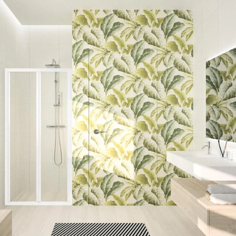 Porta doccia pieghevole Ocean, L 66-72 cm x H 195 cm x SP 4 mm, profilo bianco