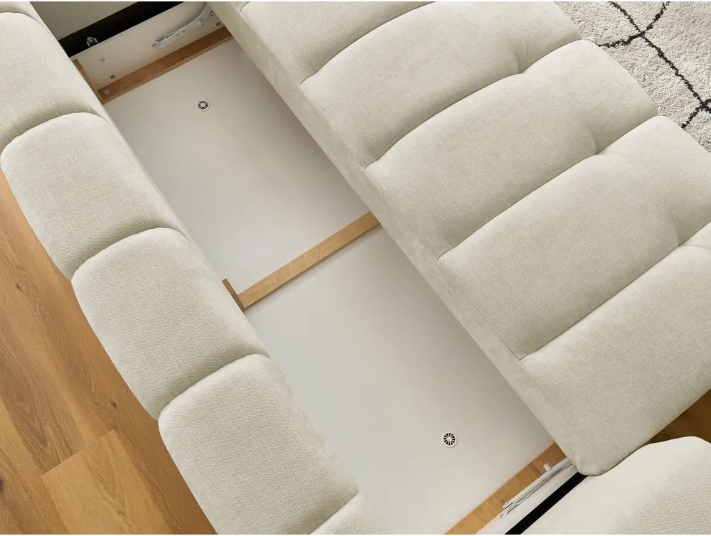 Divano beige allungabile e con contenitore 251 cm Fuji – Bobochic Paris