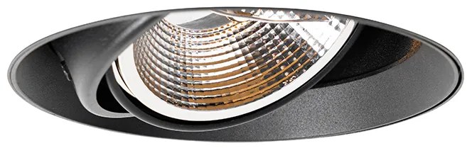 Faretto da incasso moderno nero GU10 AR111 rotondo senza cornice - Oneon