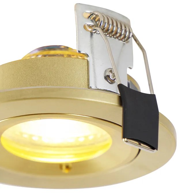 Set di 6 faretti da incasso moderni oro rotondi IP44 - Xena