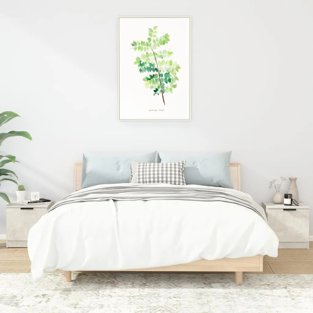 Comodini 2 Pz Grigio Cemento 40x39x40 Cm /