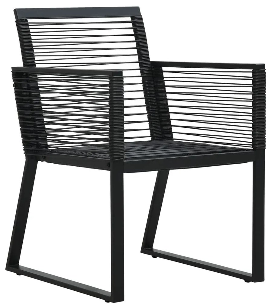 Set da pranzo da giardino 5 pz nero in rattan pvc