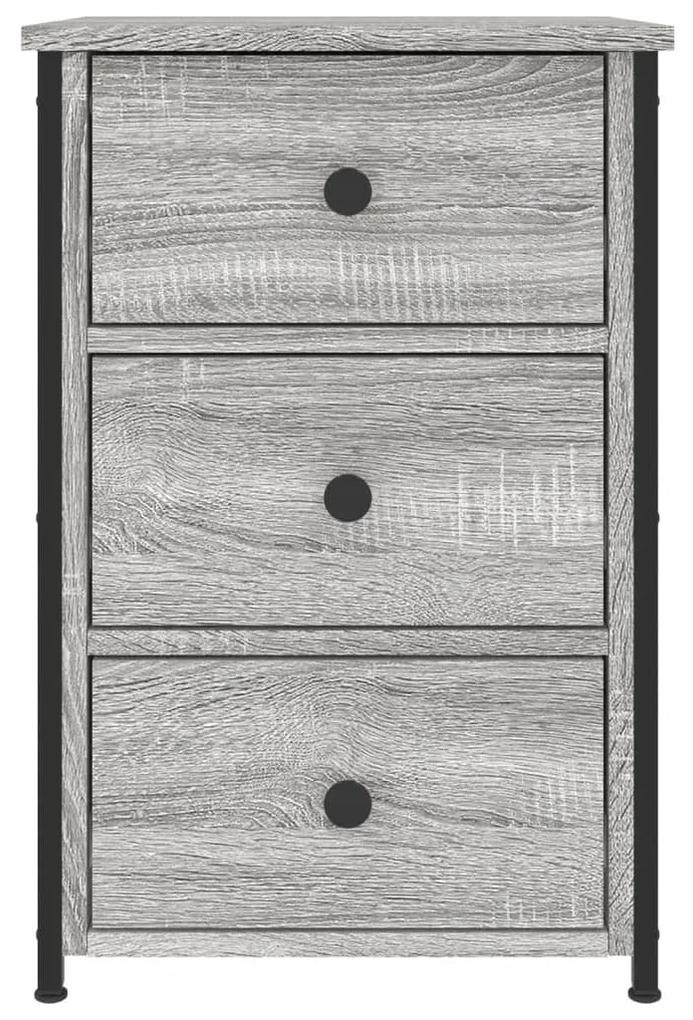 Comodino grigio sonoma 40x36x60 cm in legno multistrato