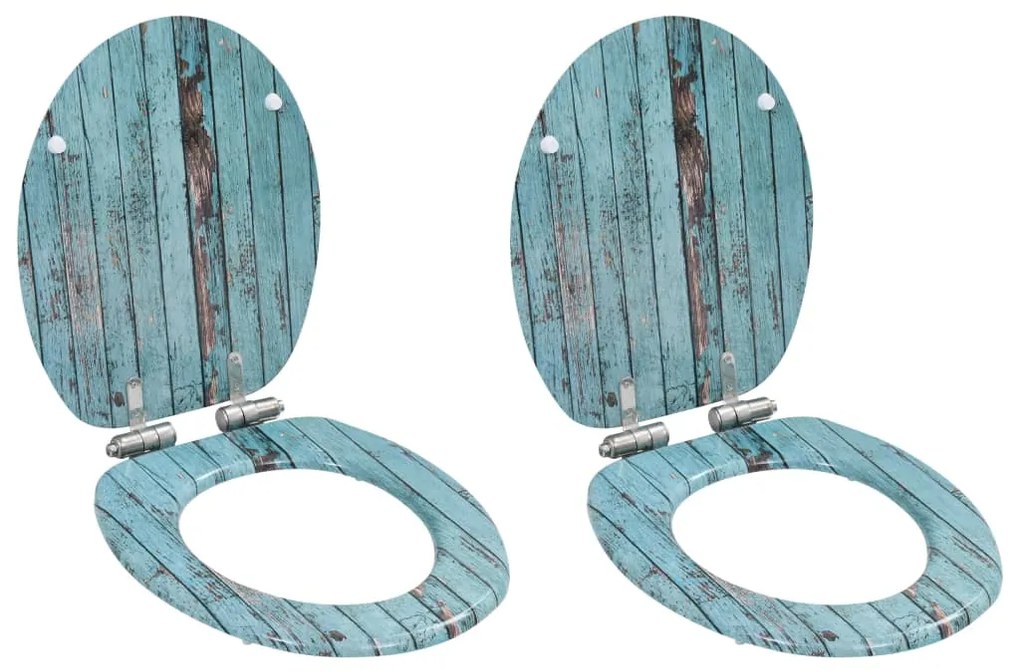 Copriwater 2 Pz Con Chiusura Ammortizzata İn Mdf Legno Anticato /