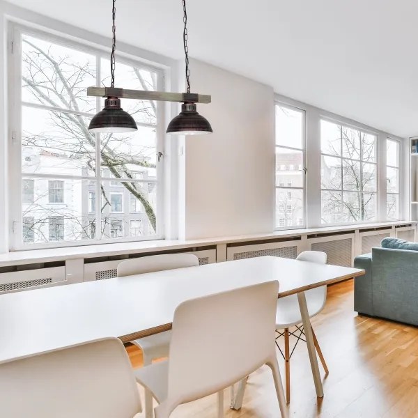 Lampadario a sospensione con catena HAKON 2xE27/60W/230V patina