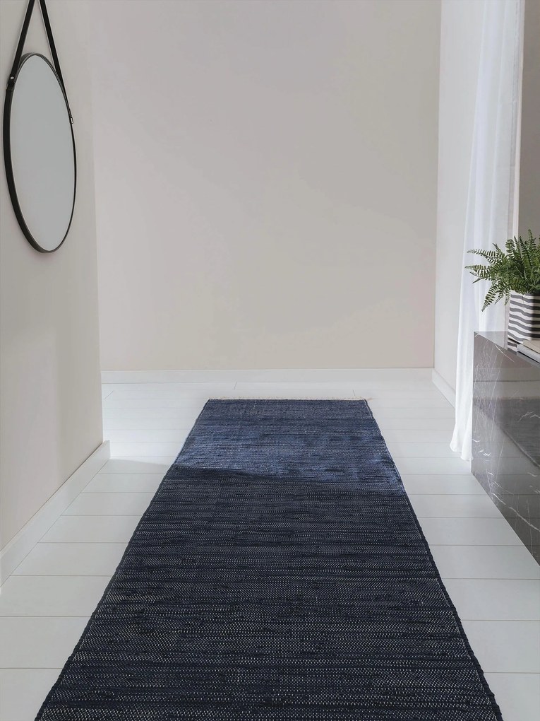 benuta Pop Tappeto realizzato con materiale riciclato Tom Blu scuro 70x200 cm - Tappeto design moderno soggiorno