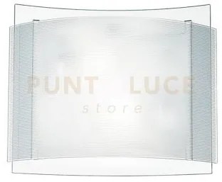 Plafoniera righe bianca 2 luci attacco e27 35x8x28cm con doppio vetro