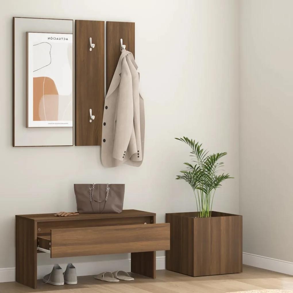 Set di mobili da corridoio rovere marrone in legno multistrato