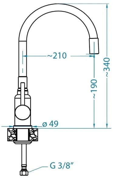ALVEUS SETA24019 -Lavello da cucina CLASSIC+miscelatore MINTAS 34 cm acciaio/nero