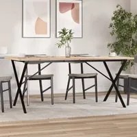 Tavolo da Pranzo Telaio a X 180x90x75,5cm Massello Pino e Ghisa 3282766