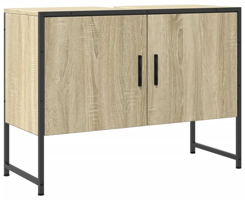 Mobile lavabo bagno rovere sonoma 60x30x60 cm legno multistrato