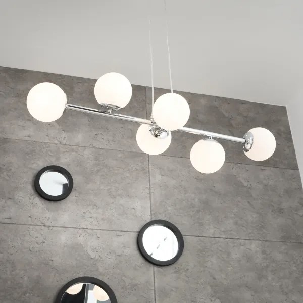 Brilagi - Lampadario a sospensione con cavo MALONY 6xE14/20W/230V cromo lucido