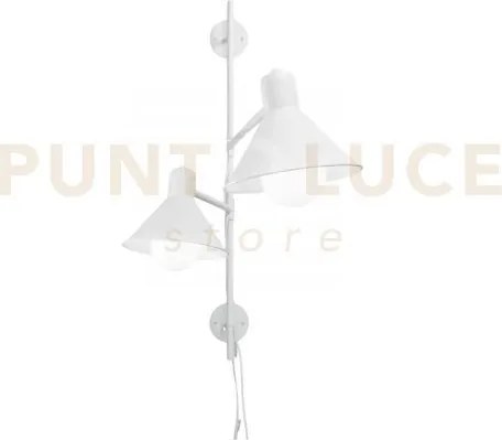 Applique a parete duetto regolabile bianca 2 luci attacco e27 154x2...