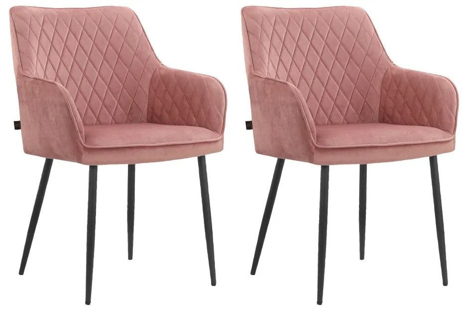 Set di sedie da pranzo rosa chiaro in imbottito 2 pz Elvira – Støraa