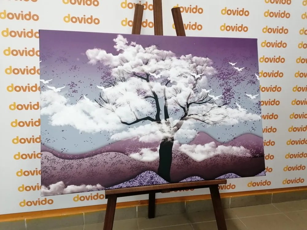 Stampa su tela – Albero immerso nelle nuvole