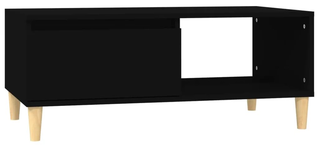 Tavolino da salotto nero 90x50x36,5 cm in legno multistrato