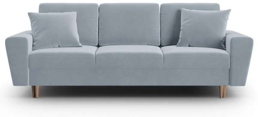 Divano azzurro allungabile e con contenitore con rivestimento in velluto 235 cm Kyoto – Cosmopolitan Design