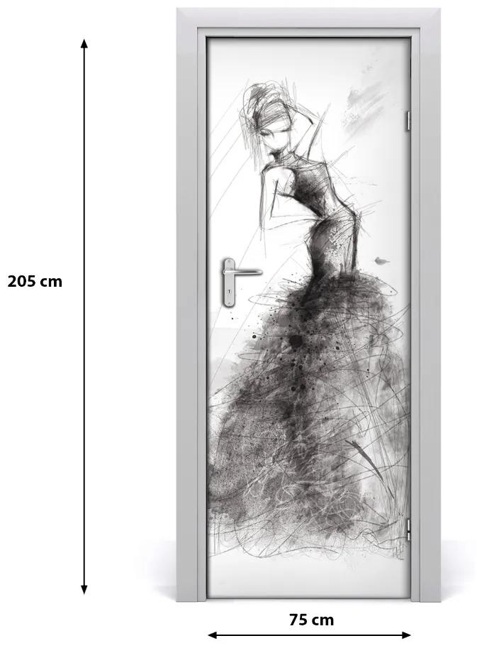 Adesivo per porta Illustrazione di moda 75x205 cm