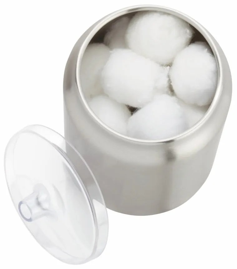 Organizzatore di cotton fioc da bagno in acciaio inox in argento Austin - iDesign