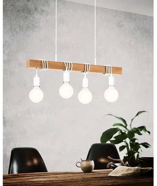 Eglo 43704 - Lampadario a sospensione con cavo TOWNSHEND 4xE27/60W/230V