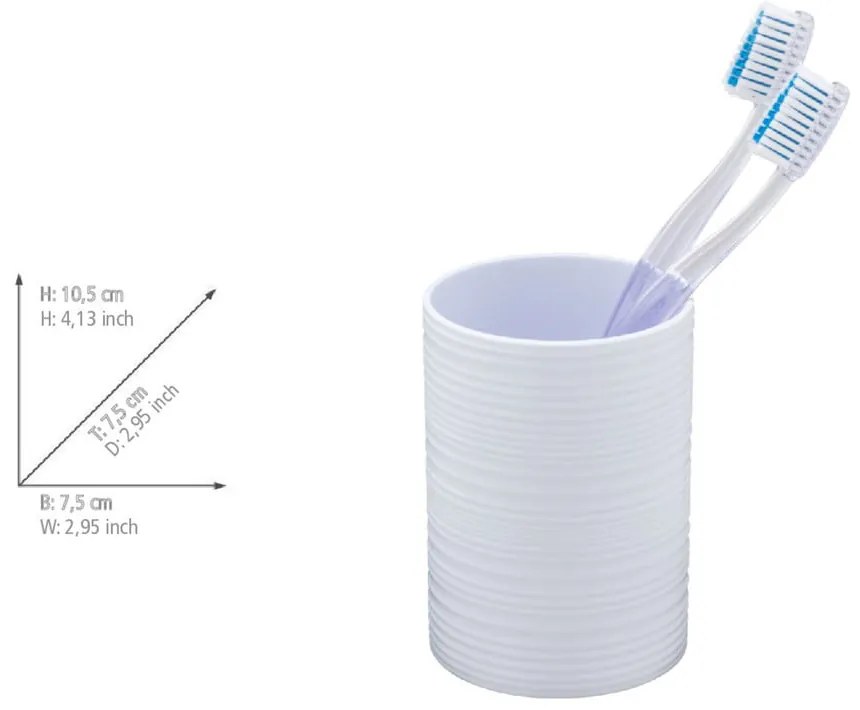 Portaspazzolino bianco opaco in plastica Lyon – Allstar