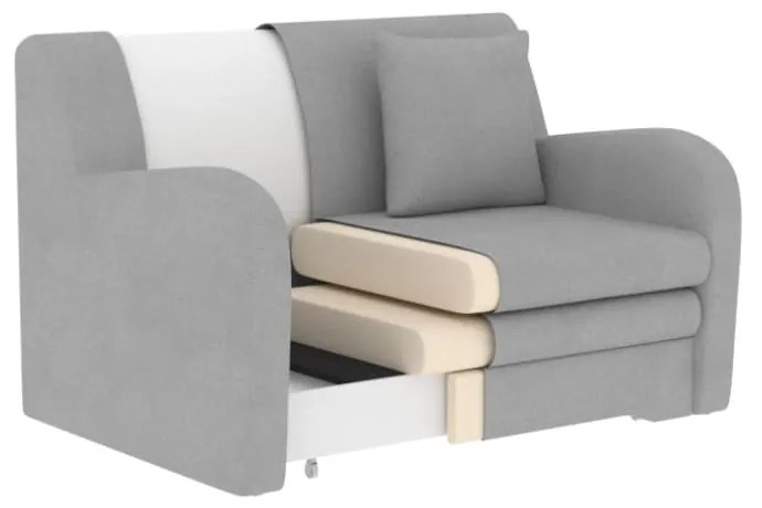 Divano bianco allungabile/con contenitore e rivestimento in bouclé 130 cm Ario – ELTAP