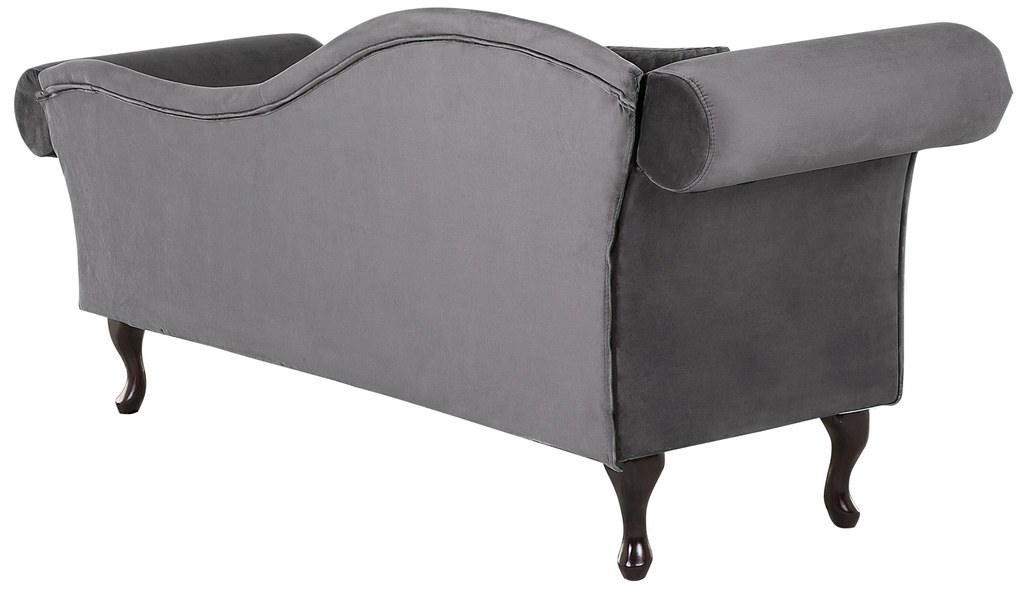 Chaise longue per lato sinistro in velluto grigio LATTES Beliani