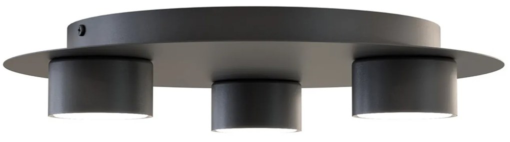 Plafoniera Moderna Dioniso Acciaio Nero 3 Luci Gx53 Ip20