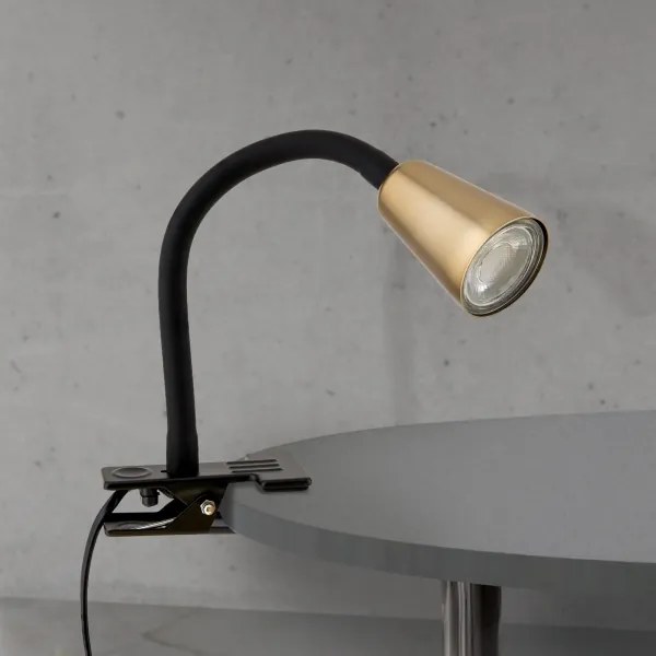 Orion - Lampada da tavolo flessibile con morsetto DOTTY 1xGU10/10W/230V ottone/nero