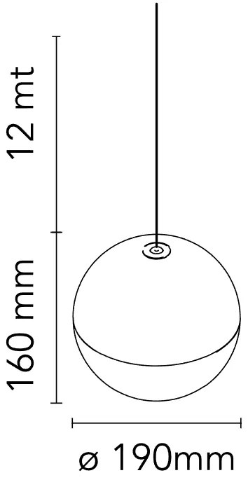 Flos String Light Testa A Sfera Cavo 12 m Lampada a sfera 19 cm sospesa a luce diffusa Blu