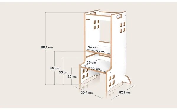 Lionelo - Torre d'apprendimento CASS Bianca