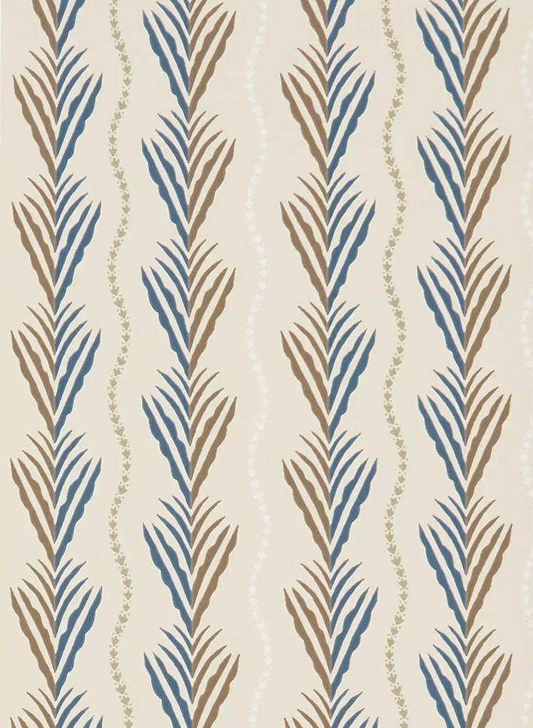Nina Campbell Tapete Meridor - Blue/ Chocolate